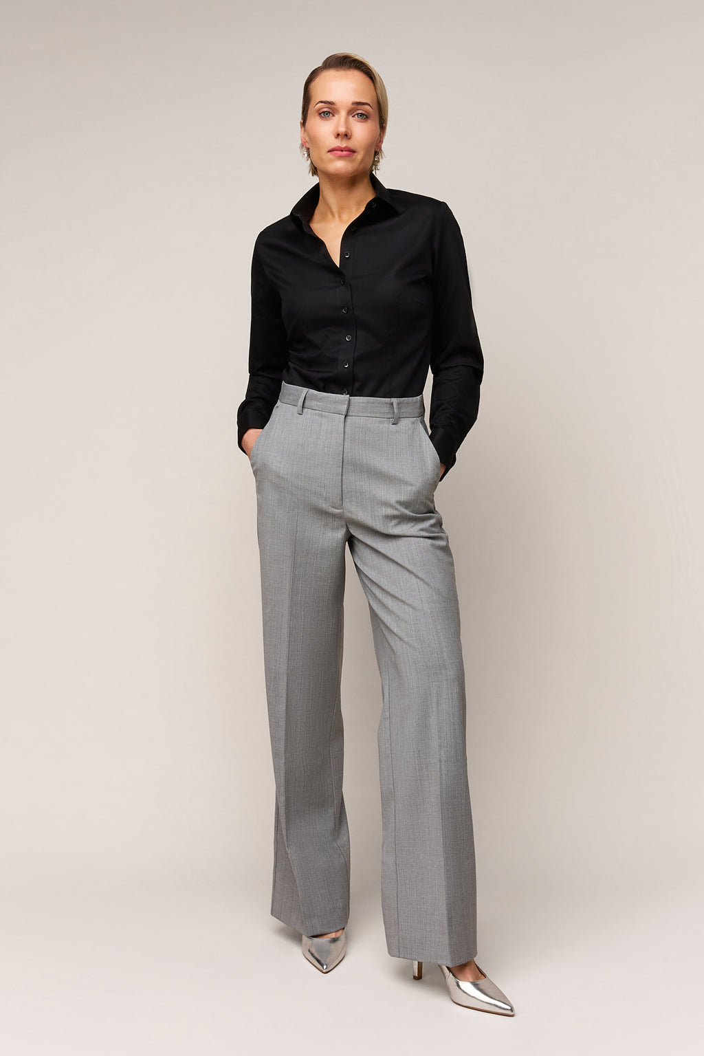 Damesblouse Slim Fit - Dubbele Manchet