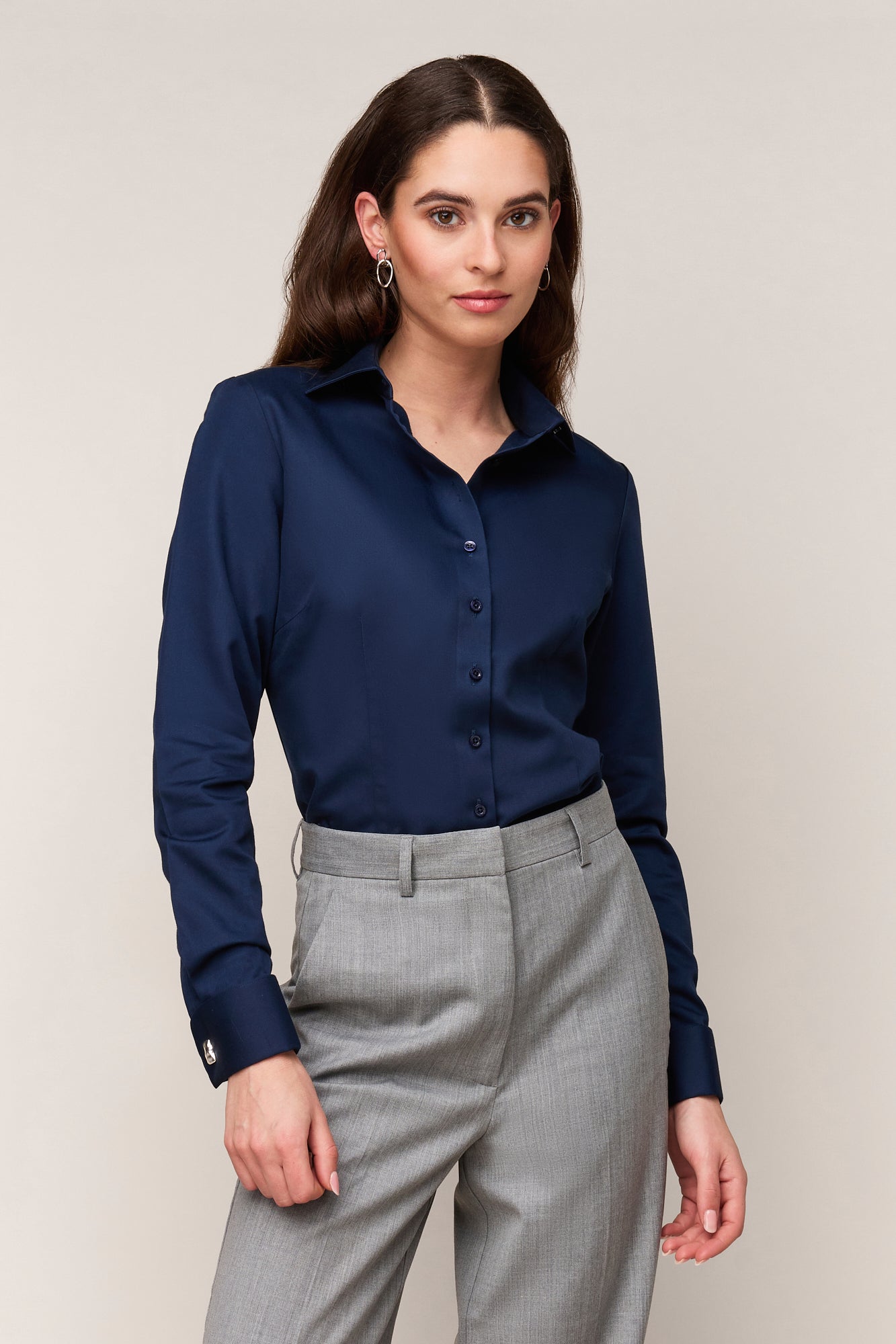 Damesblouse Slim Fit - Dubbele Manchet