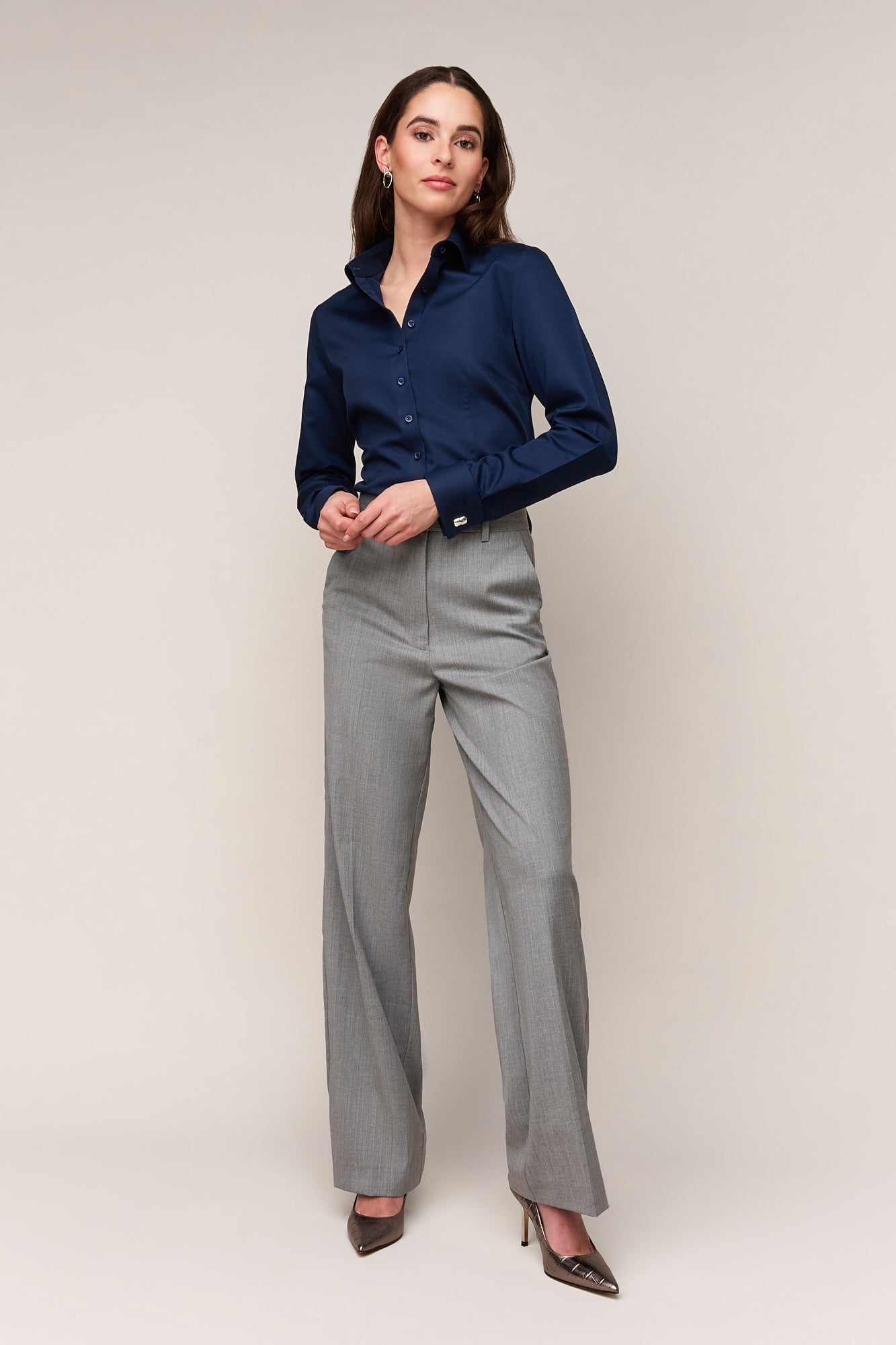 Damesblouse Slim Fit - Dubbele Manchet