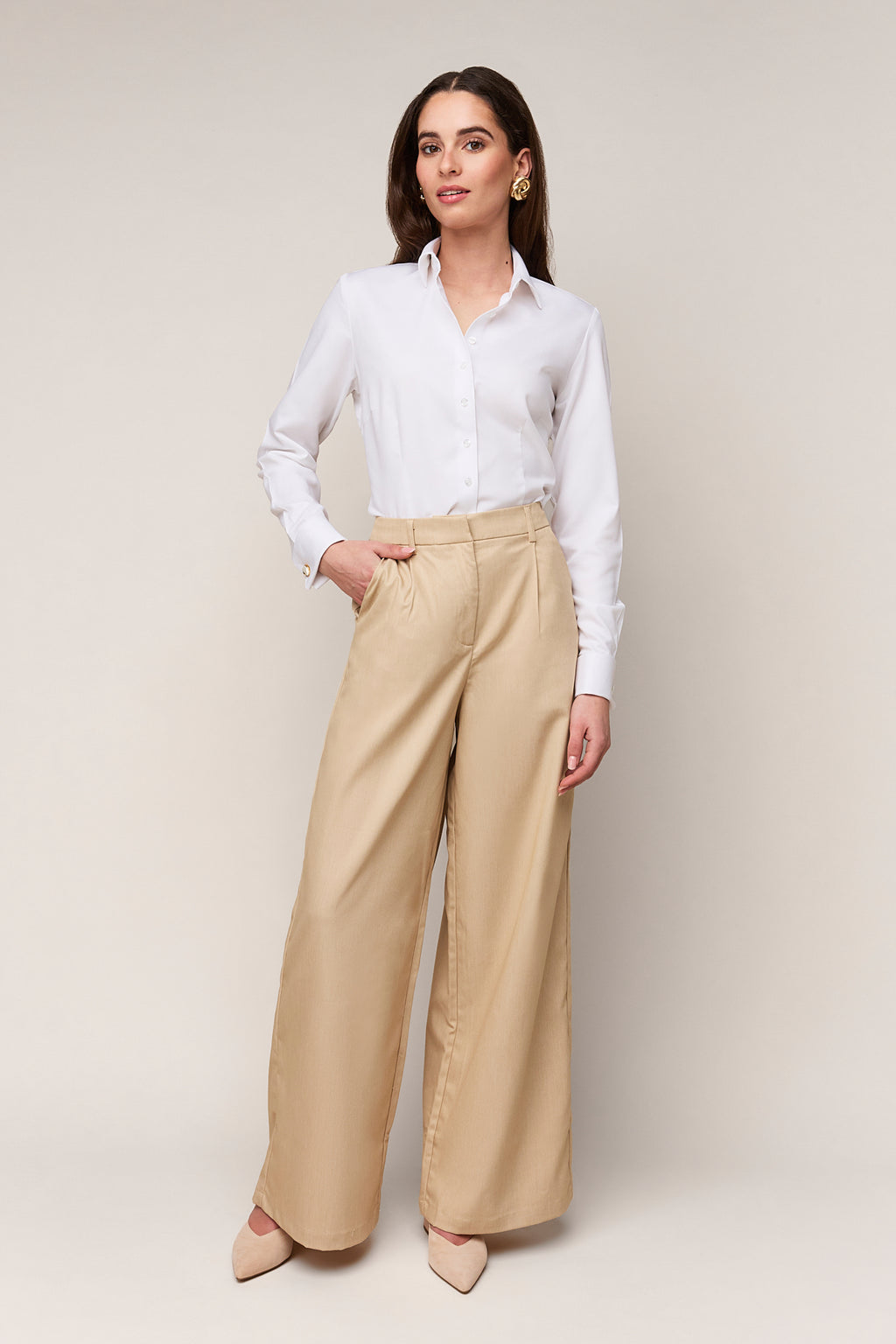 Damesblouse Slim Fit - Dubbele Manchet